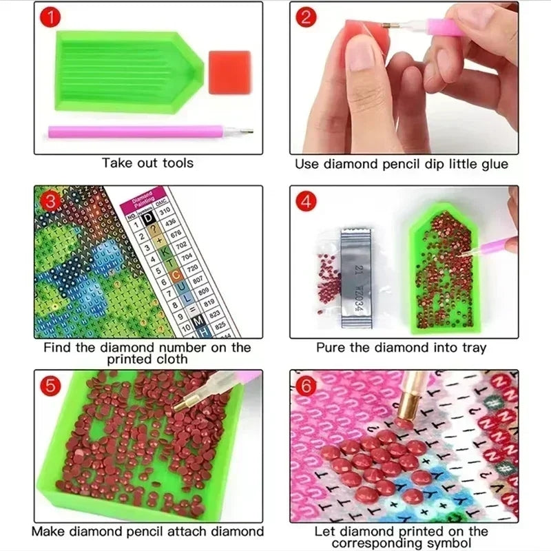 Pack x3 Pinturas con Diamantes 30x40 cm – Relájate, Crea y Decora con Arte DIY