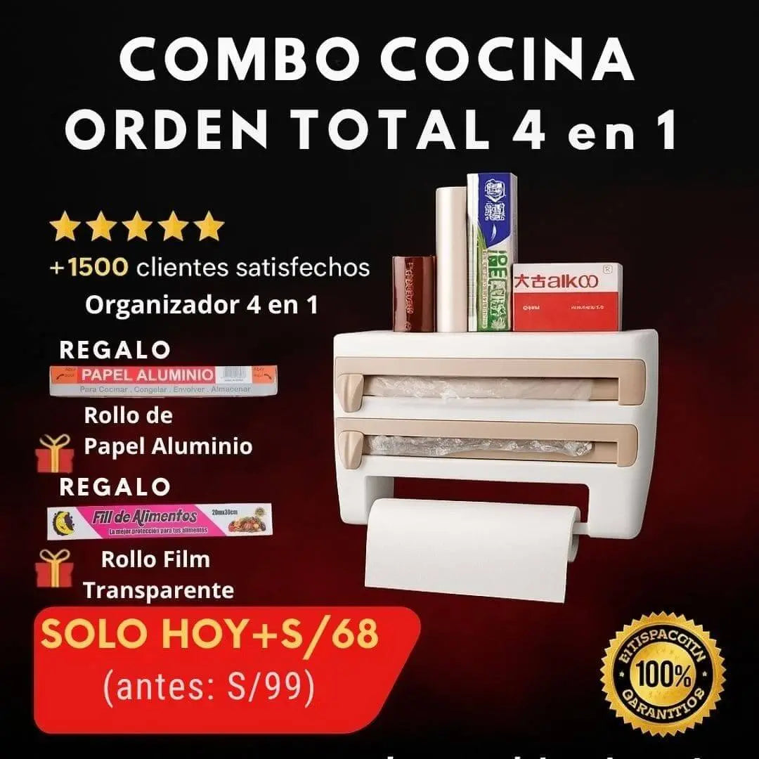 Despídete del desorden: organiza tu cocina con estilo y recibe 2 rollos de regalo