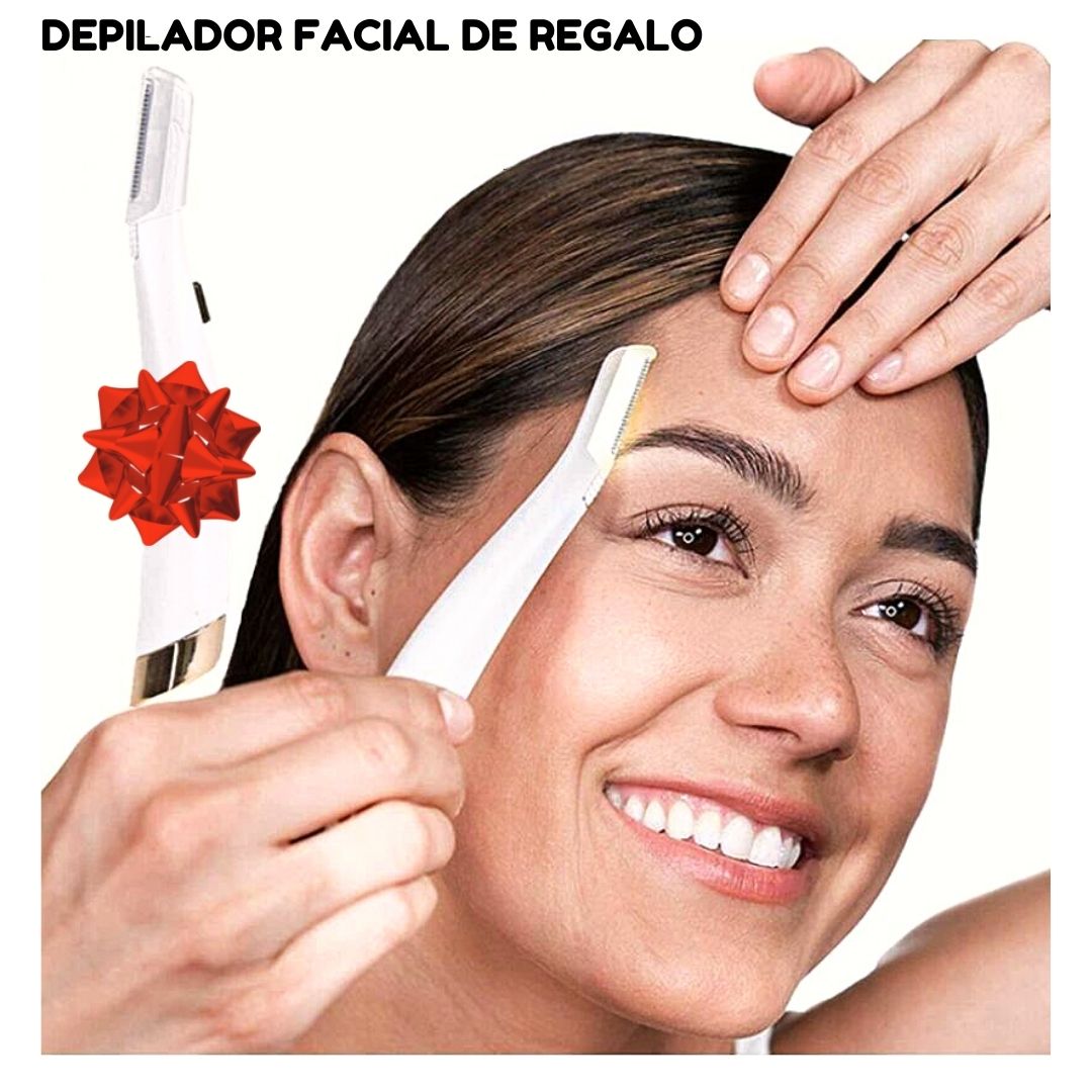 Rizador y Alargador de Pestañas Eléctrico Recargable Regalo Depilador y Exfoliador Facial con Luz