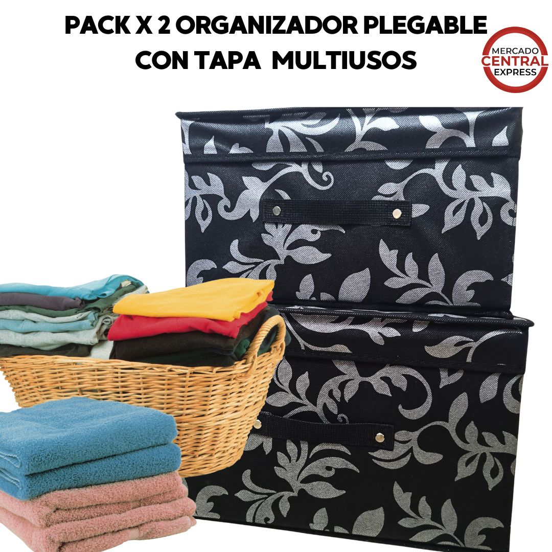 Pack x 2 Organizadores de Tela Lavable con Tapa – ¡Ordena y Ahorra Espacio!