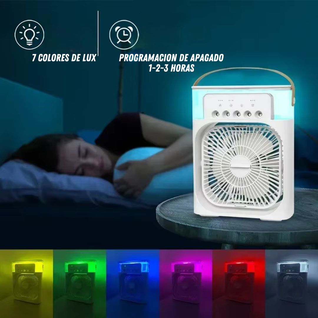 Ventilador y Enfriador de ambientes Multifuncional de Cinco Aspersores - Frescura y Confort en un Solo Equipo