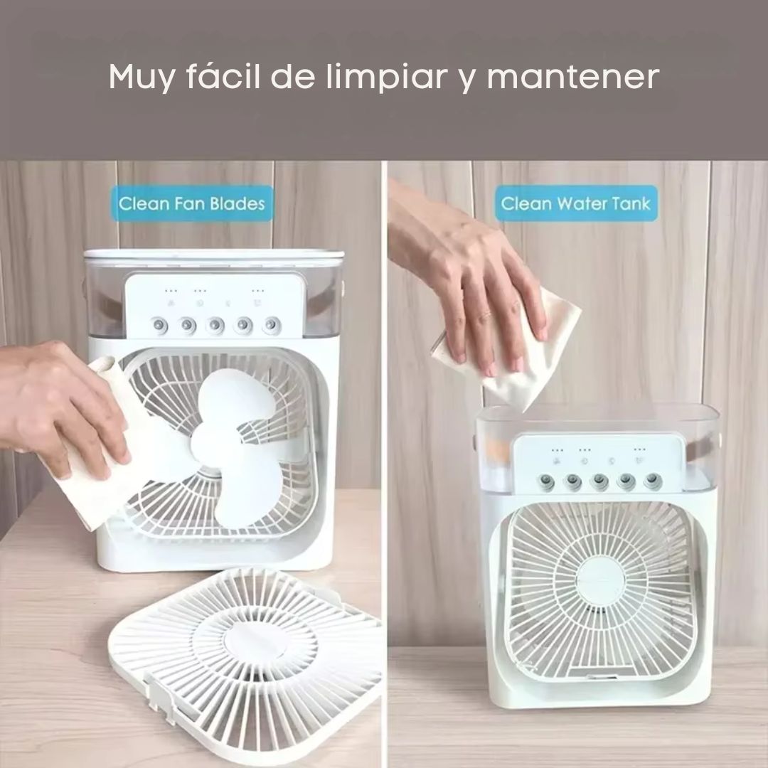Ventilador y Enfriador de ambientes Multifuncional de Cinco Aspersores - Frescura y Confort en un Solo Equipo