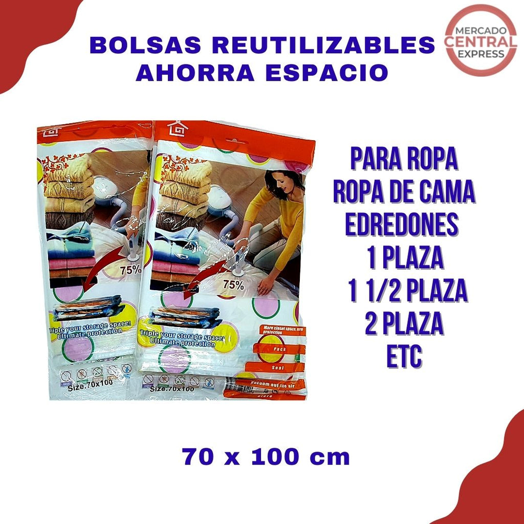 Pack 6 Bolsas Al Vacio 70 X 90 Cm Comprimir Ropa