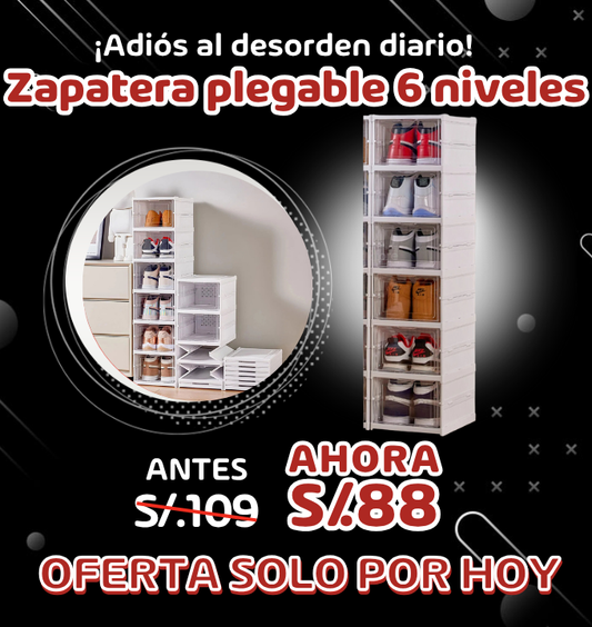 Zapatera Plegable de 6 divisiones
