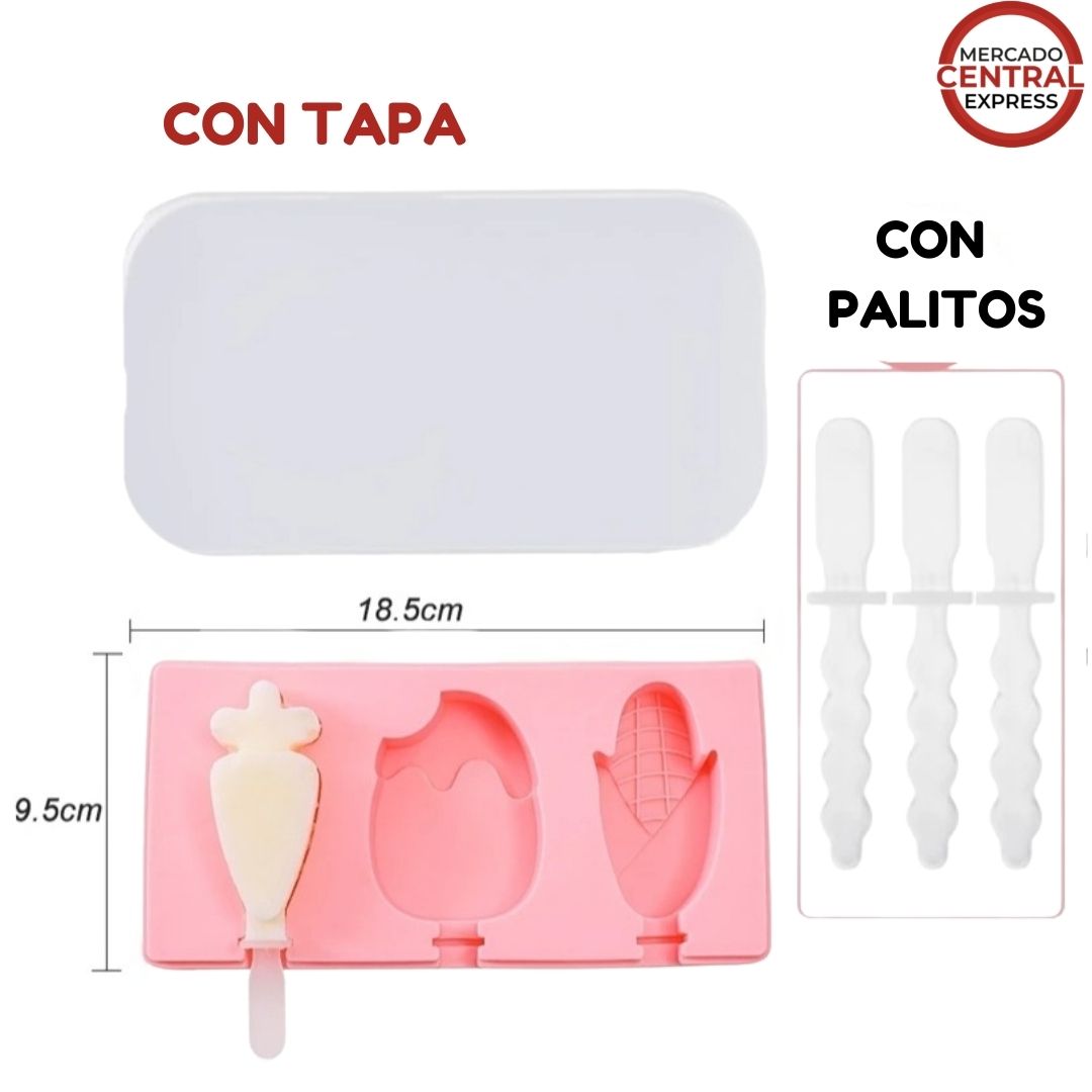 Pack x 4 unid Molde de Silicona para Paletas de Helados