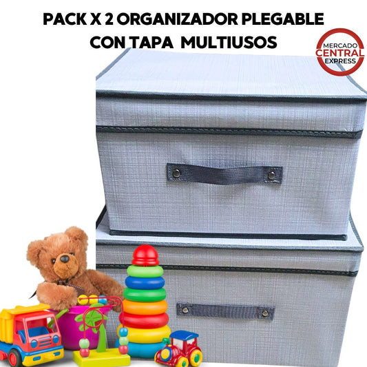 Pack x 2 Organizadores de Tela Lavable con Tapa – ¡Ordena y Ahorra Espacio!