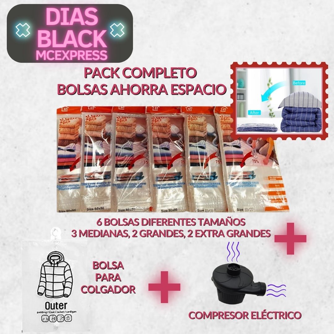 Pack de bolsa Premium al Vacío + Compresor Eléctrico