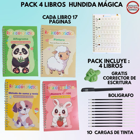 Magic Copybook™ Pack de 4 Libros Mágicos