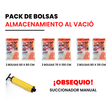 Pack de Bolsas al vacío Regalo Succionador Manual